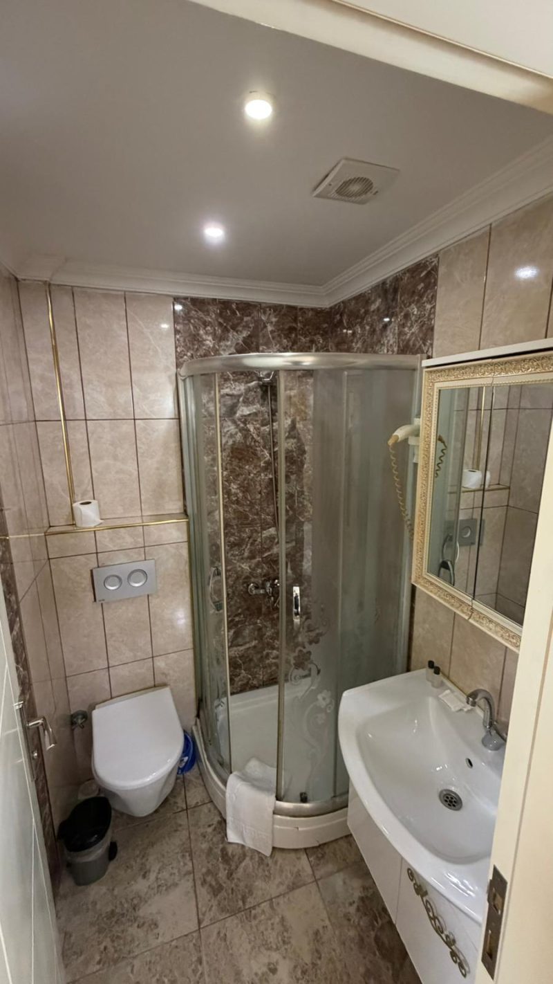 Private bathroom with shower cabin